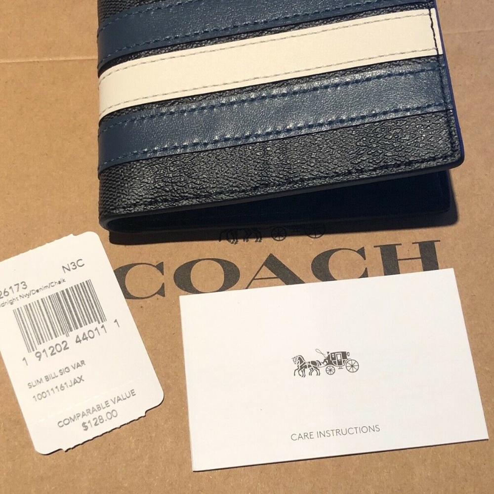 Coach Men's Slim Billfold Wallet Signature Print - Picture 5 of 5